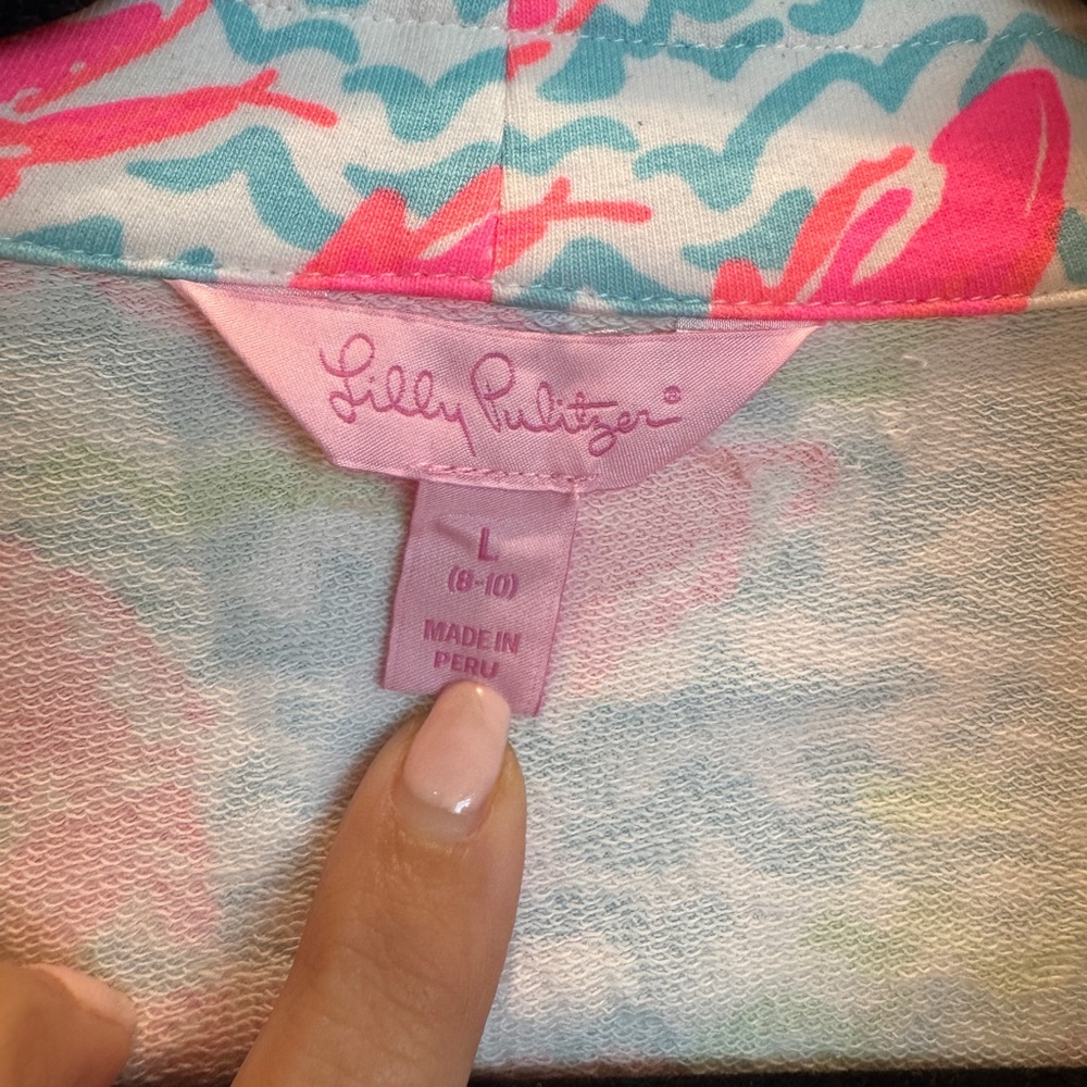 Lilly Pulitzer girls size 8 to 10 L Lobstah Captain Popover. NWOT Lobster FUN - Picture 5 of 5